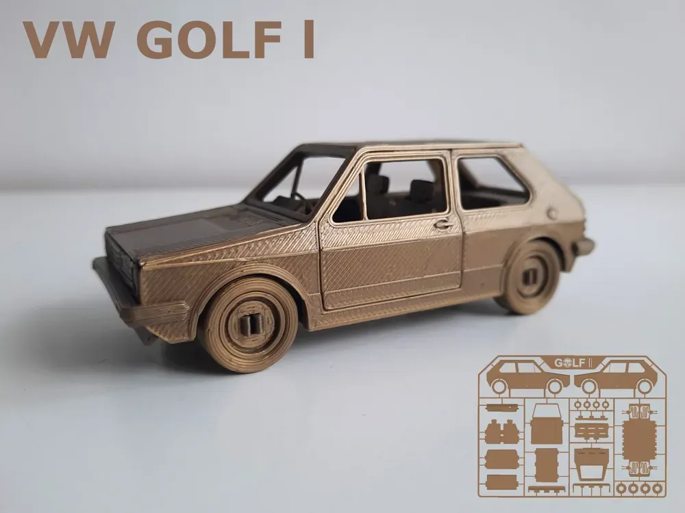 Auto Juguete Armable Souvenir Regalo Impresión 3d Golf Mk1 - Imagen 4