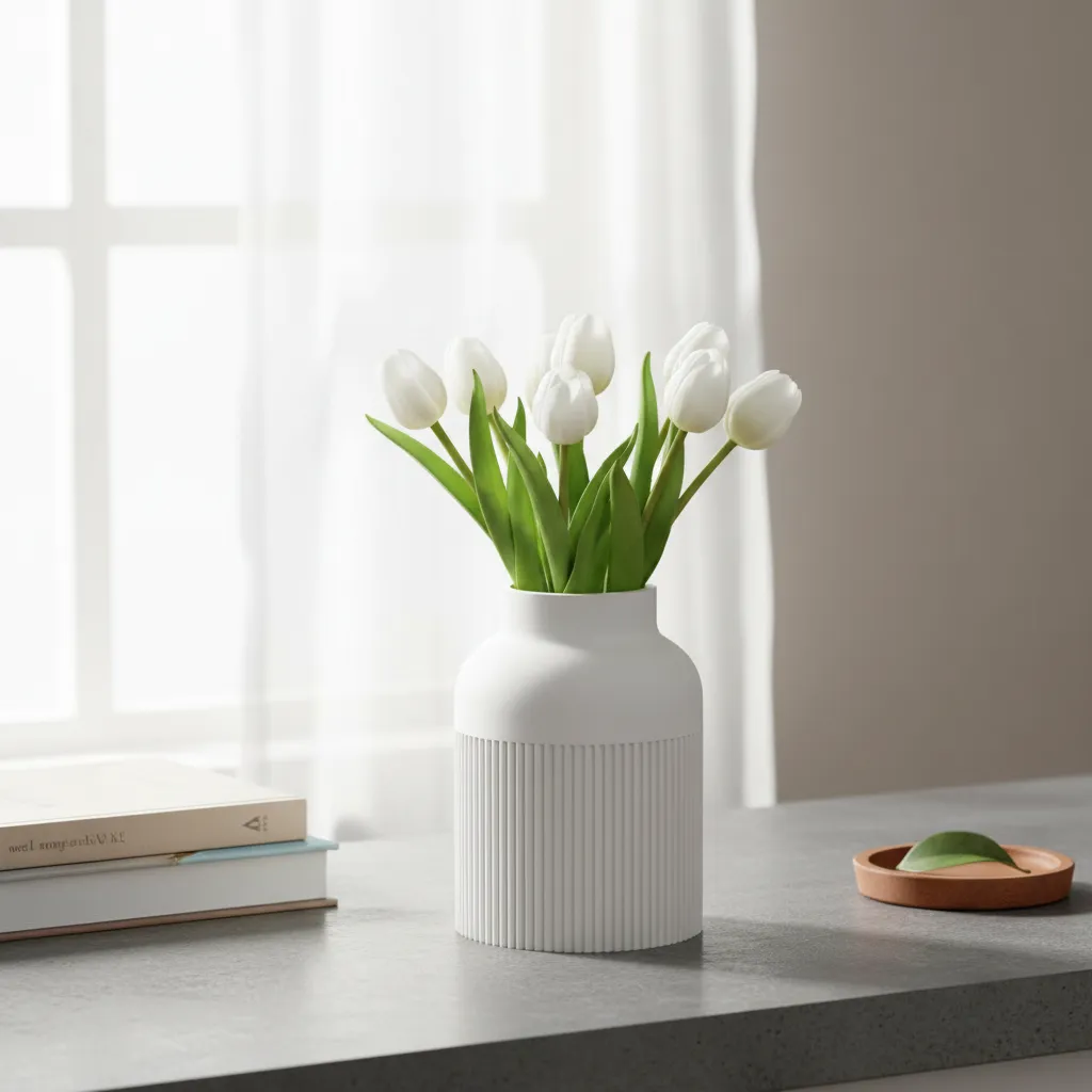 Florero Nórdico Acanalado Moderno Minimalista Organizador