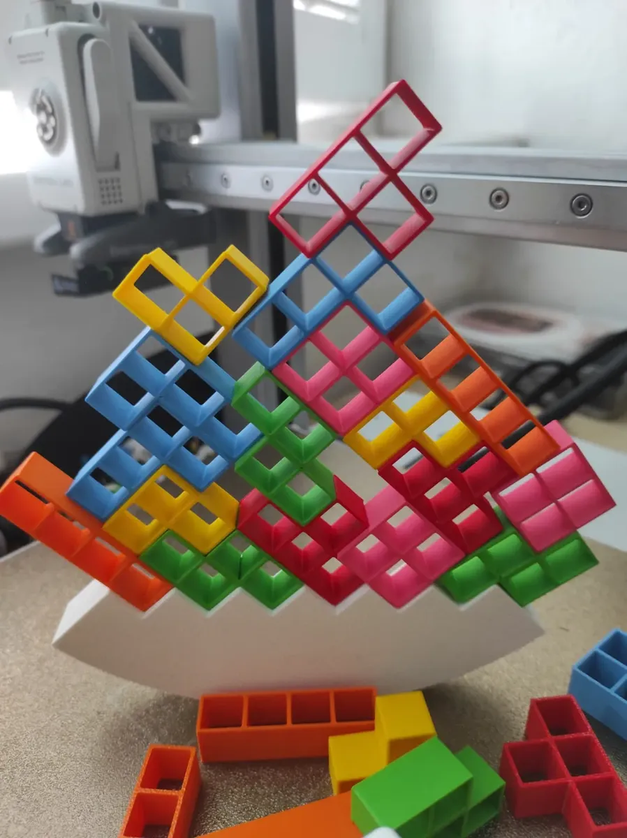 Juego De Mesa Tetris 36 Piezas Equilibrio Balance Dado 3d - Imagen 3