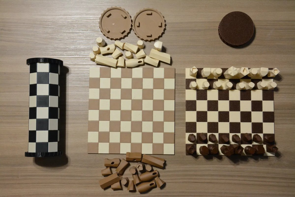 Juego De Mesa Ajedrez Damas De Juguete Minimalista Plegable - Imagen 4