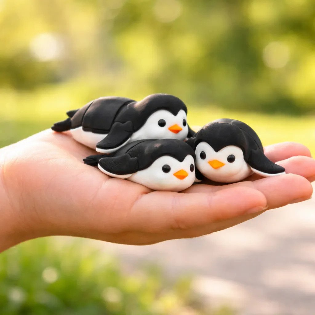 Pingüino Juguete Kawai Articulado Flexible Tierno - Imagen 3