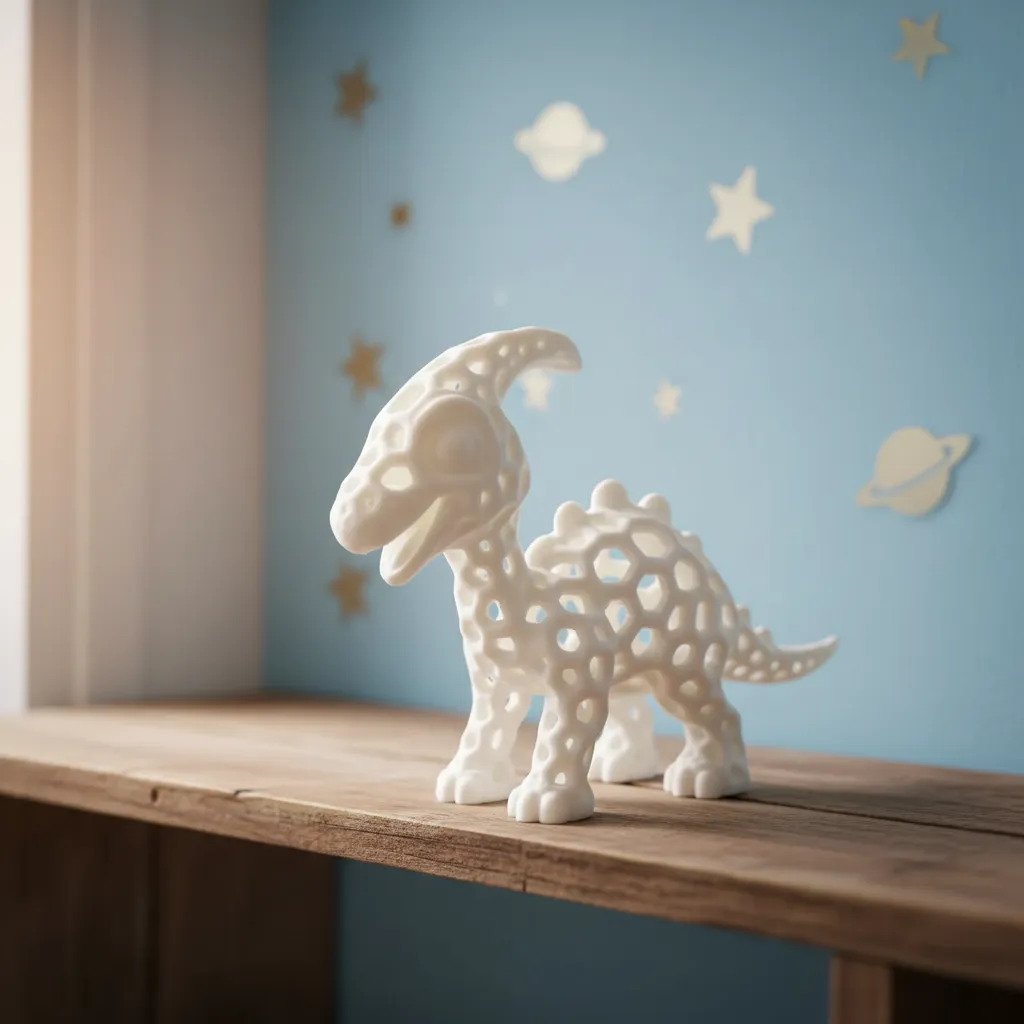 Dinosaurio Parasaurolophus Voronoi Lindo Figura Decorativa Personalizado Hoyos
