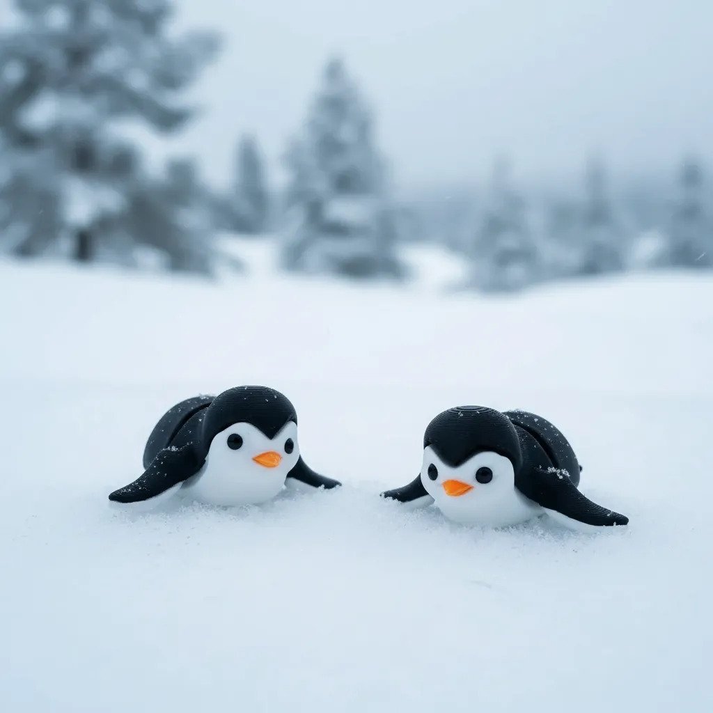Pingüino Juguete Kawai Articulado Flexible Tierno
