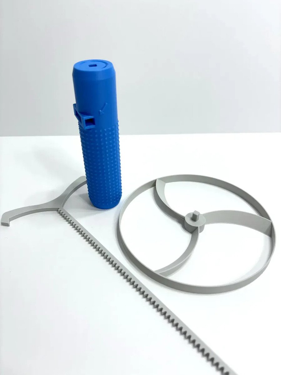 Lanzador De Disco Volador Freesbee Juguete Niños Celeste - Imagen 5