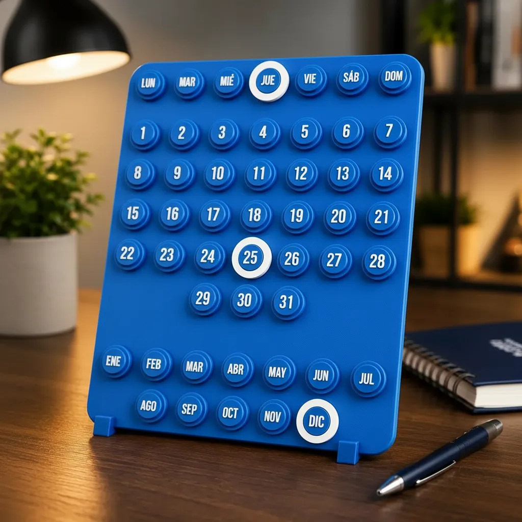 Calendario Perpetuo Aesthetic Impresion 3d Premium Con Base - Imagen 6