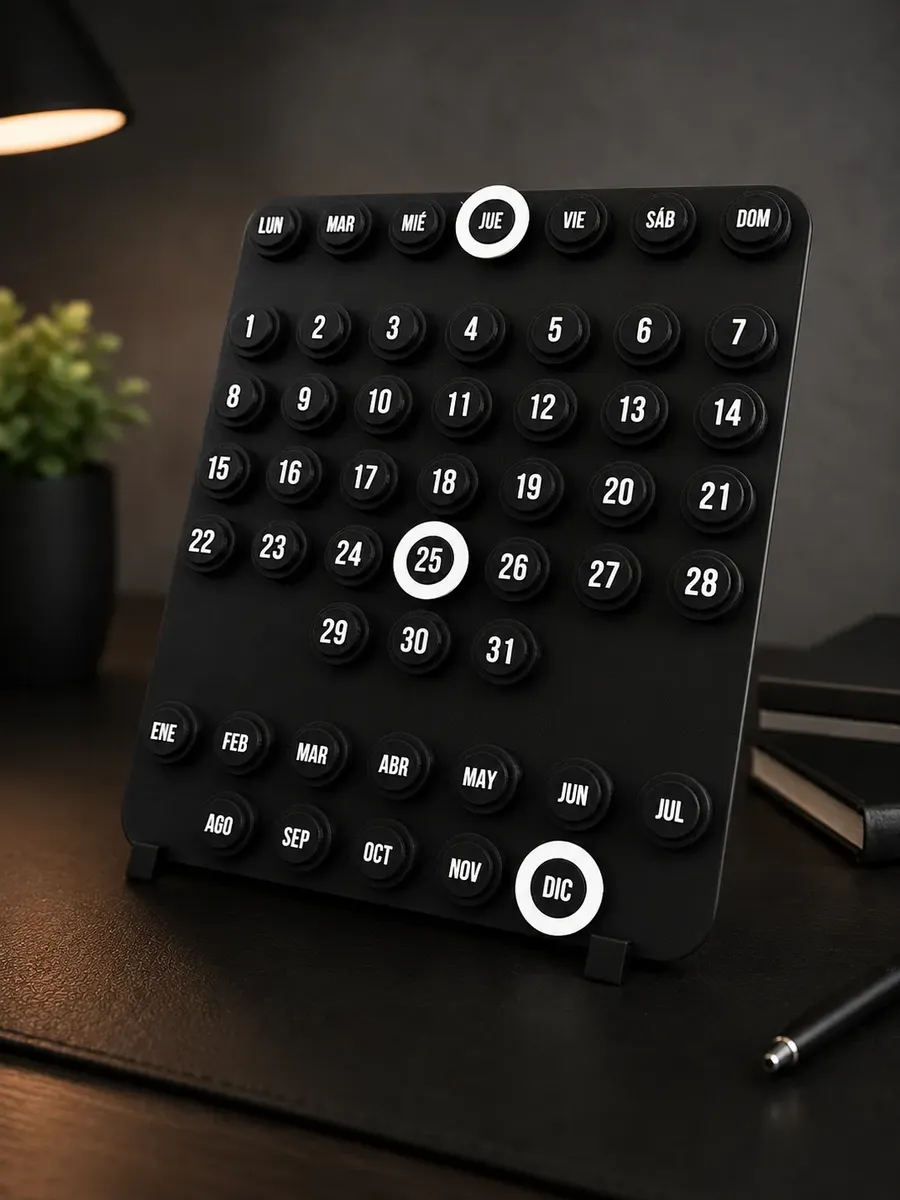 Calendario Perpetuo Aesthetic Impresion 3d Premium Con Base - Imagen 3