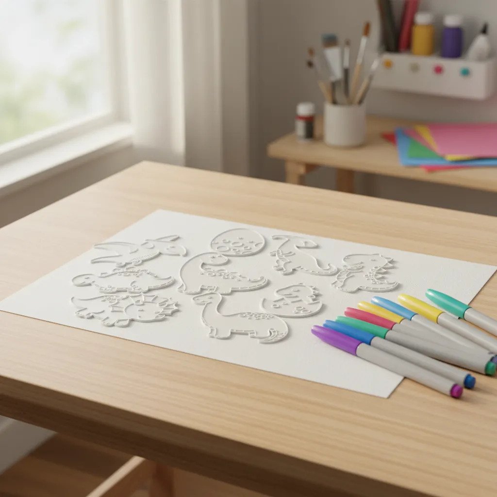 Set Dinosaurios X9 Para Colorear Infantil Para Niños Lavable - Imagen 3