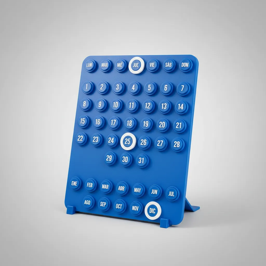 Calendario Perpetuo Aesthetic Impresion 3d Premium Con Base - Imagen 7