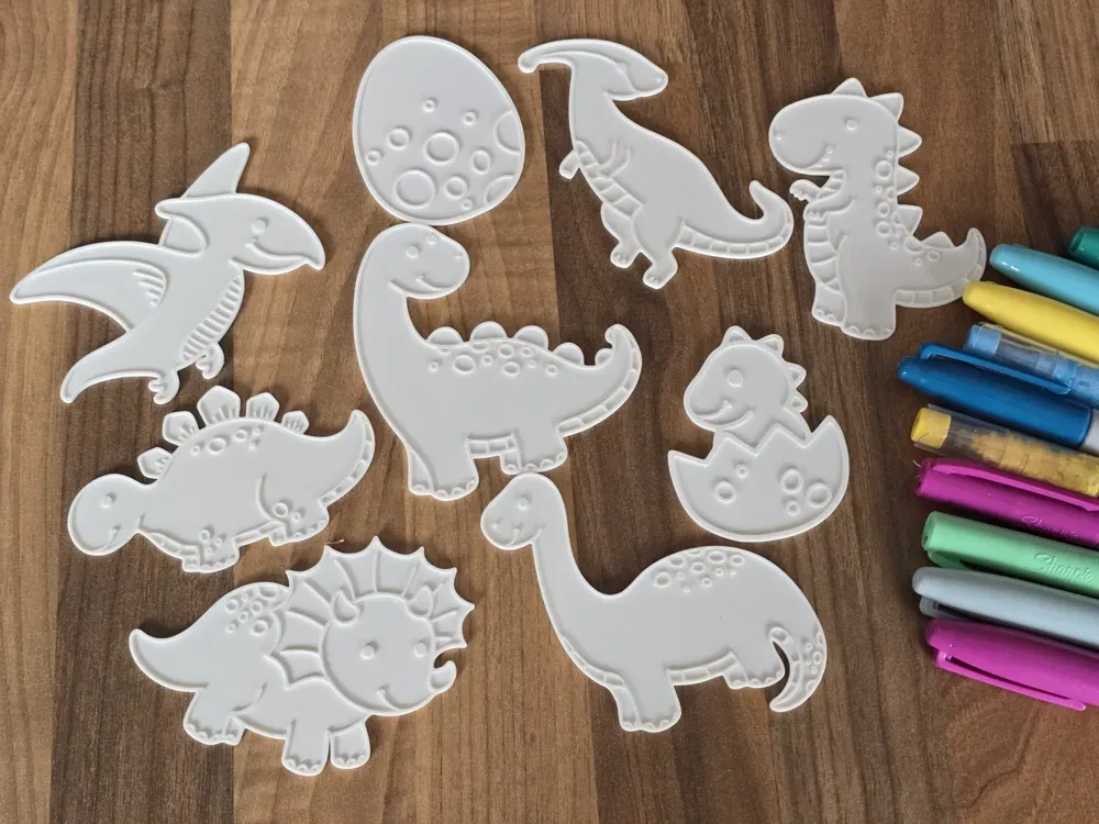 Set Dinosaurios X9 Para Colorear Infantil Para Niños Lavable