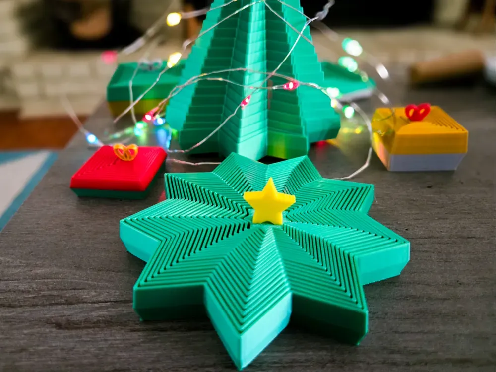 Árbol De Navidad Expandible Fidget Toy Estrella Sensorial Verde