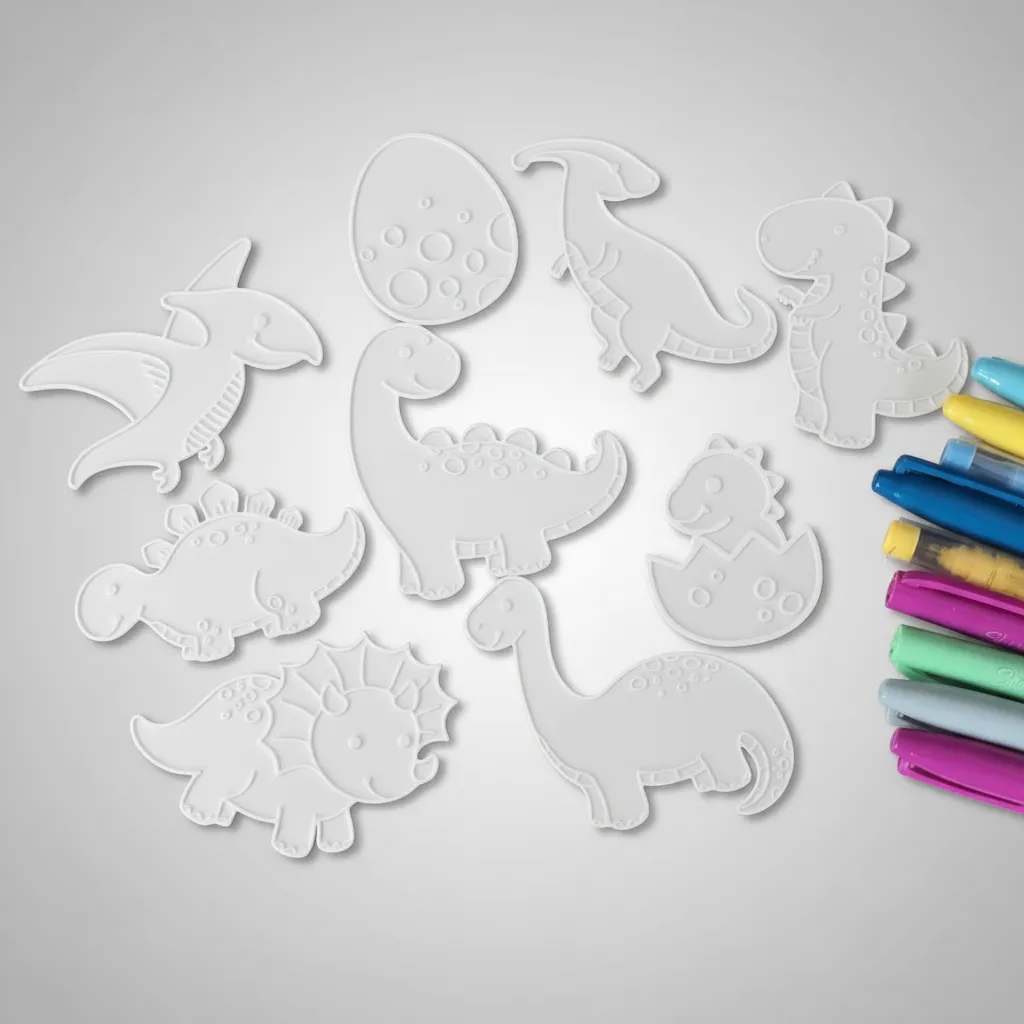 Set Dinosaurios X9 Para Colorear Infantil Para Niños Lavable - Imagen 6