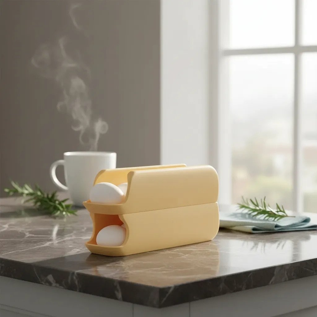 Dispenser Huevera Plástico Petg Deslizante Heladera Blanco