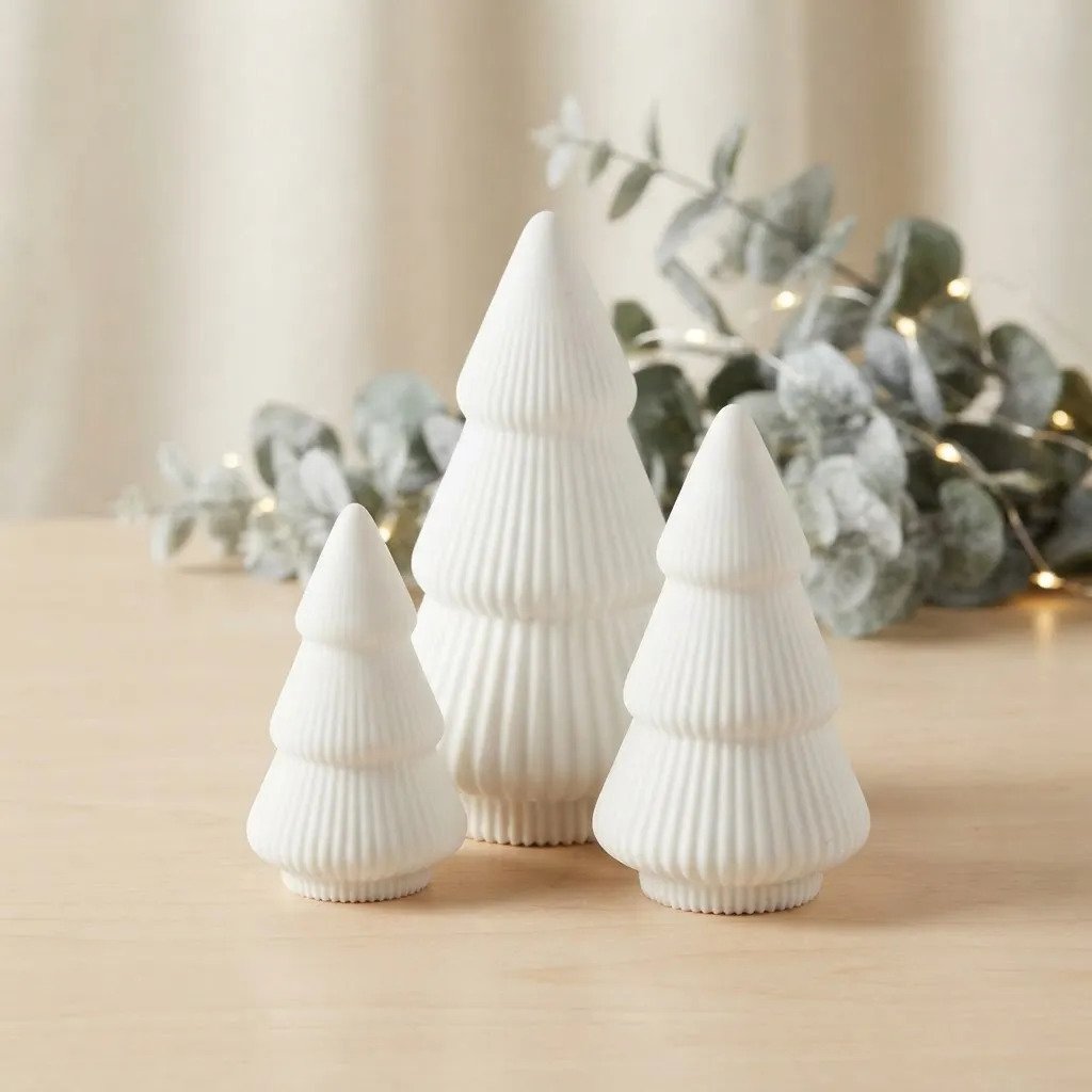 Adorno Navideño Minimalista Árbol De Navidad Moderno Pack X3