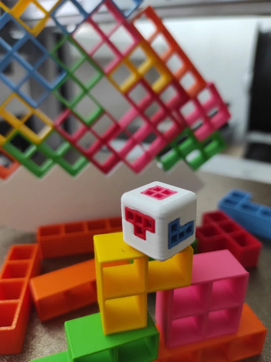 Juego De Mesa Tetris 36 Piezas Equilibrio Balance Dado 3d