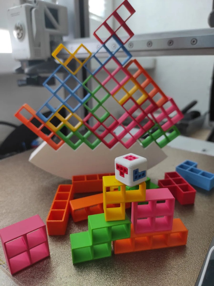 Juego De Mesa Tetris 36 Piezas Equilibrio Balance Dado 3d - Imagen 2