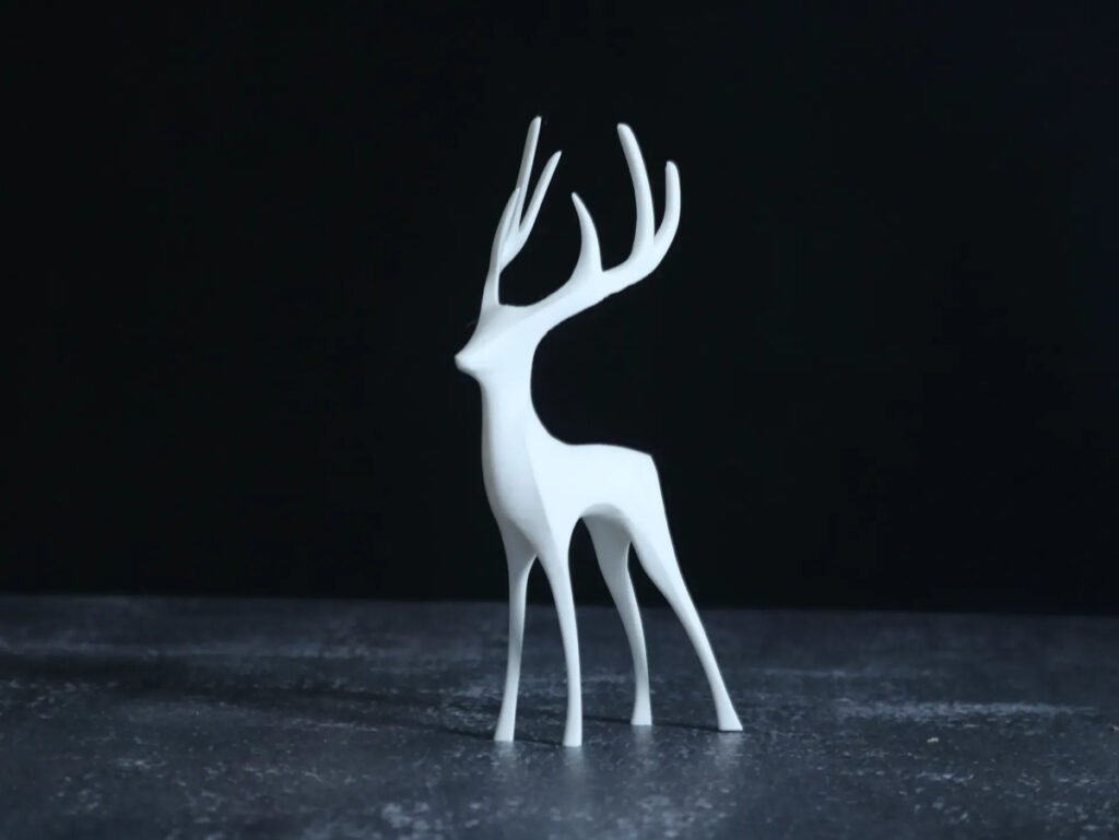 Adorno Navideño Moderno Minimalista Reno Deco Figura Blanco Reno Minimalista