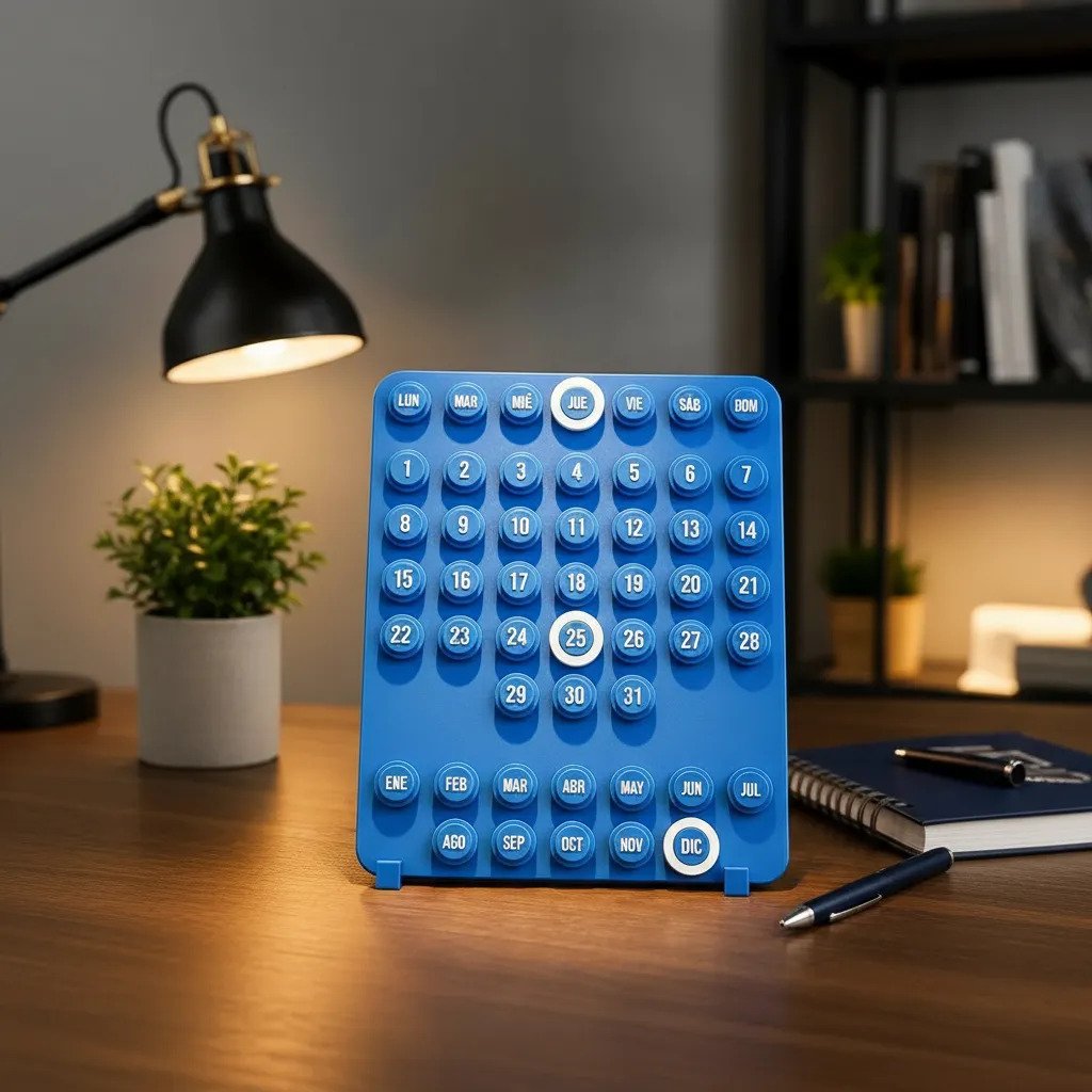 Calendario Perpetuo Aesthetic Impresion 3d Premium Con Base - Imagen 5