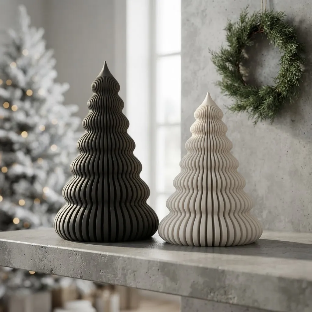 Adorno Navideño Minimalista Árbol De Navidad Moderno Blanco