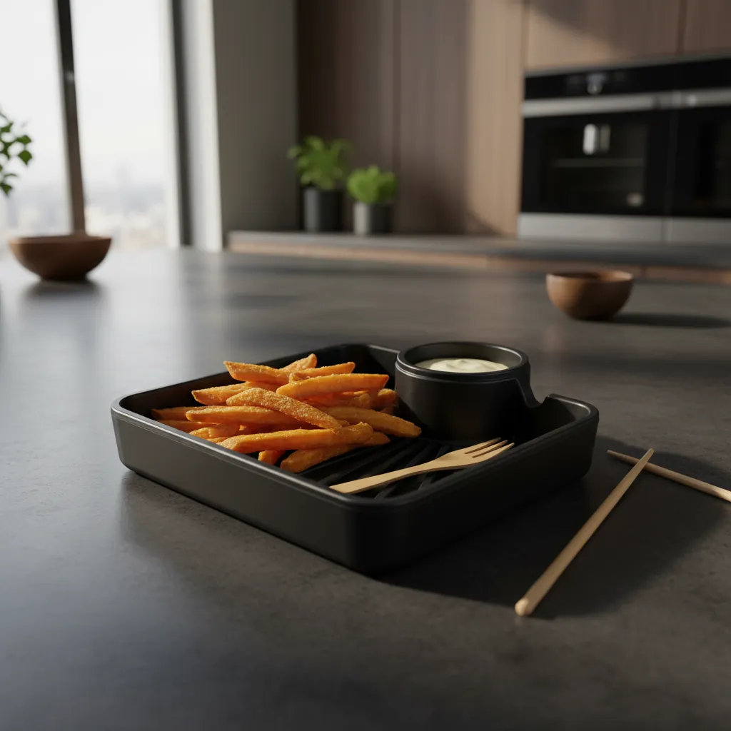 Plato Para Sushi O Picadas Dip Plastico X3 Negro
