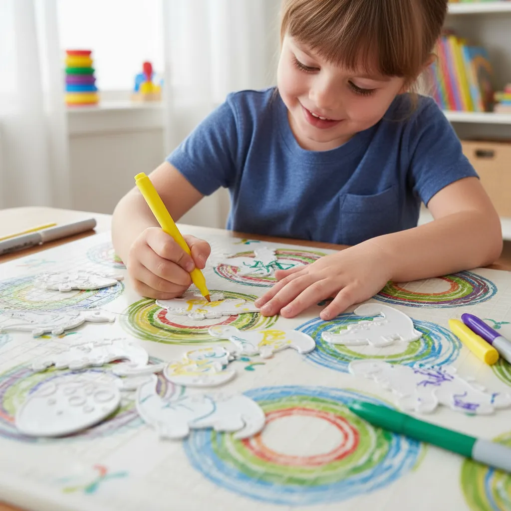 Set Dinosaurios X9 Para Colorear Infantil Para Niños Lavable - Imagen 4