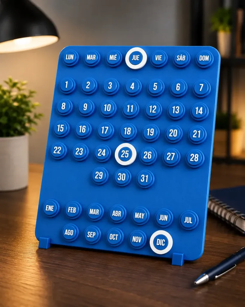 Calendario Perpetuo Aesthetic Impresion 3d Premium Con Base