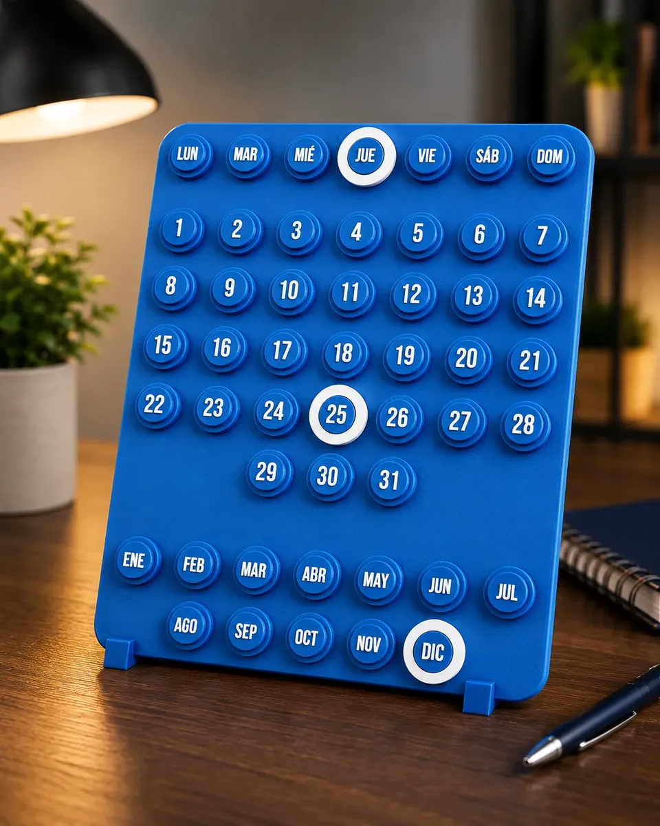 Calendario Perpetuo Aesthetic Impresion 3d Premium Con Base